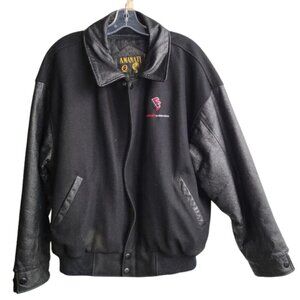 Amanati Leather and Wool Men's Jacket Large